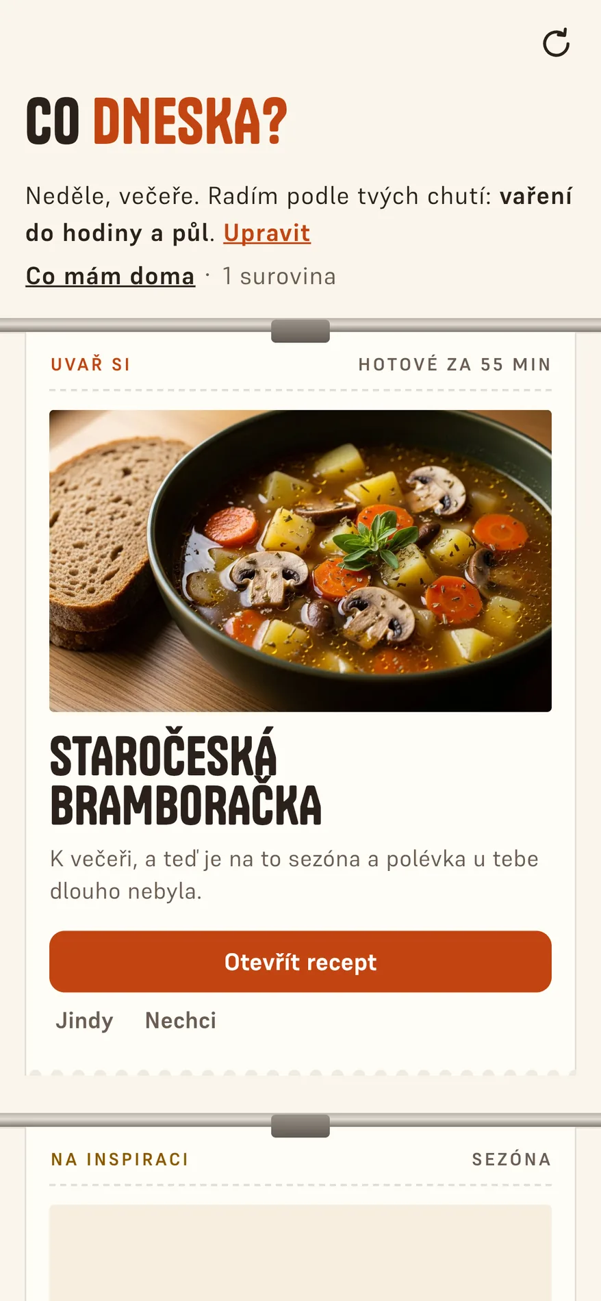 Poradna „Co dneska?“ s tipem na staročeskou bramboračku